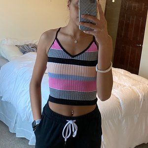 Kendall & Kylie Stripped Tank Top